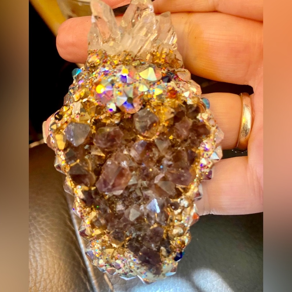 Stunning Handmade Heart Amethyst and Crystal Necklace For Love, Peace, & Harmony